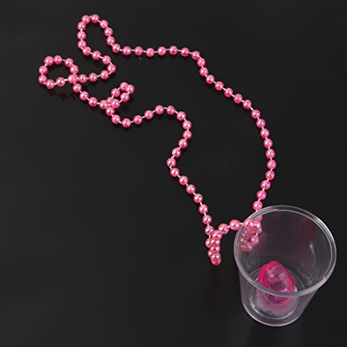 Gazechimp Willy Shot Glas Schnapsglas mit Rosa Kette Schnaps Becher Junggesellinnenabschiede Party Trinkbecher Gag Fun Scherzartikel Party - 6