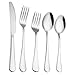 Produktbild WUSIKY Löffel 5 STÜCKE Set Edelstahl Gehobene Geschirr Besteck Besteck Gabel Löffel Teelöffel Schüssel Geschenke Dessert Familie Geschirr(Silber)