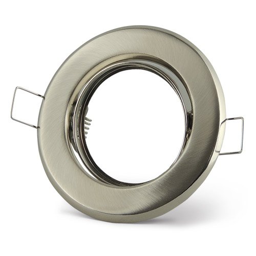 Preisvergleich Produktbild 10x Lu-Mi Einbaurahmen Einbaustrahler "Edelstahl gebürstet", schwenkbar