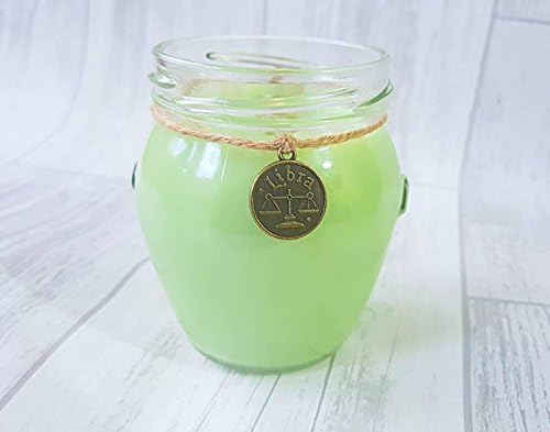 Libra zodiac candle with crystals small, astrology themed gift with meaning, spiritual candle