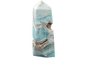 Hausdec Natural Hemimorphite Point Mini Crystal Wand Caribbean Calcite Tetrahedral Column Energy Decoration 30-50G