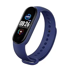 HUG PUPPY Smart Band M5 Blue Activity Fitness Tracker Watch with Functions Like Heart Rate, Steps Counter, Calorie Counter with Waterproof Body for Men and Women (Blue)