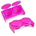 niceeshop(TM) 1 Set(2pcs) Plastic Double Dappen Dish Nail Art Acrylic for Liquid Power Tool-Pink