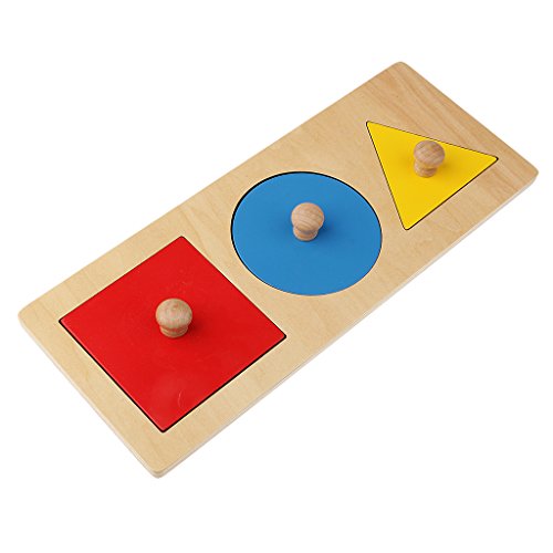 Preisvergleich Produktbild Gazechimp Montessori Spielzeug: Bunte Geometrische Körper + Holzbrett Satz, Kinder Steckpuzzel Lernspiel - Mehrfarbig