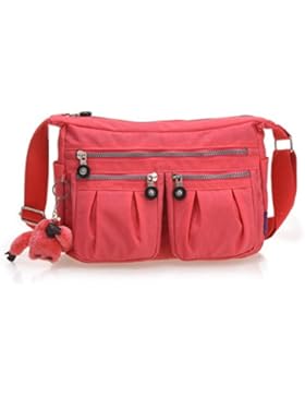 Frauen Vintage-Leinwand Messenger Ipad Schulter Tote Schule Reisen Tasche,Red-30cm*10cm*22cm