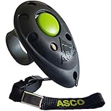 ASCO Premium Clicker , Finger Clicker für Clickertraining , Hunde Katzen Pferde Profi Clicker , Hundetraining Klicker schwarz AC01F