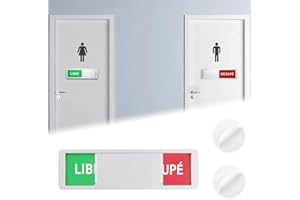 REFORUNG Panneaux de Porte Libre/OCCUPÉ 17,8x5cm enseigne coulissante Libre/Occupé Vacants Signe avec adhésive de qualité 3M, imants intégrés