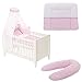 Produktbild Träumeland Bettset 6-teilig inkl. Wickelauflage + Stillkissen Krönchen rosa