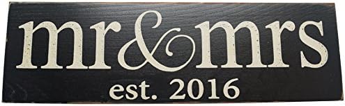Mr &amp; Mrs Est. 2016 Vintage Wood Sign for Wedding Decoration, Prop, Gift or Wall Decor -- PERFECT WEDDING GIFT!