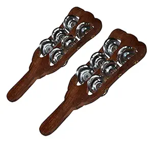 Balaji Wooden Hand Taal Khartal Kartal Indian Musical Instrument KHARTAAL Professional Jhika Set of 2 Pc