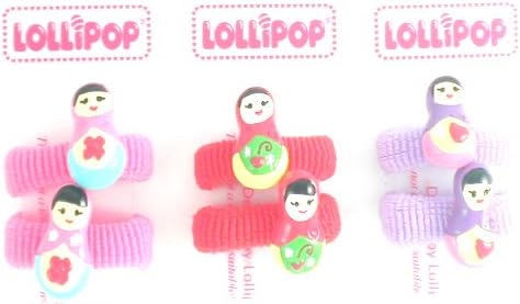 2 Girls Russian Doll Hair Ponios/Bands LP2690 (Purple)