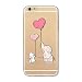 Produktbild Fanxwu für iPhone 7 Hülle,iPhone 8 Hülle Weiches TPU Gel Silikon Ultra Schlank Case Transparente Schutzhülle Anti-Kratzer Schützend Abdeckung - Elefant und Kaninchen