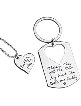 ROTY Vater-Tochter-Schlüsselbund Satz in Legierung, einen Schlüsselanhänger, ein Daddy's Girl Anhänger Halskette...