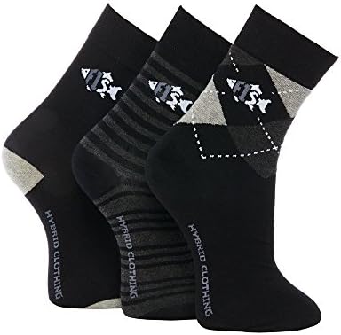 Hybrid Fishing Clothing Mens Socks - F1S Fish Collection - Cotton Rich - Classic 3 Pack