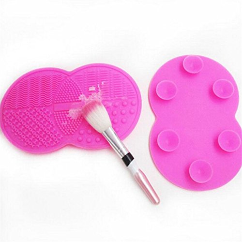 Lalang Silicone Makeup Brush Cleaning Mat Brush Scrubber Board Cosmetic Clean Tool (pink)