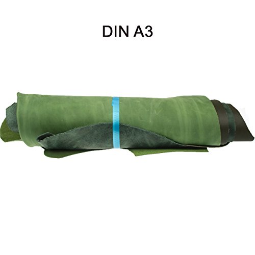Lederreste Lederstücke extragroß A3 1kg Varianten von grün Farbtönen , alle Stücke mind. DIN A3 groß von Langlauf Schuhbedarf ® - 2