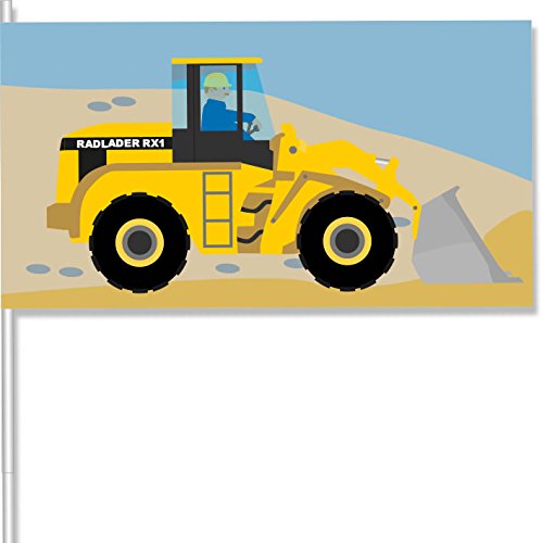 8 Fähnchen * BAUSTELLE * als Deko für Mottoparty oder Kindergeburtstag // Flaggen Fahnen Papierfahnen Papierflaggen Bauarbeiter