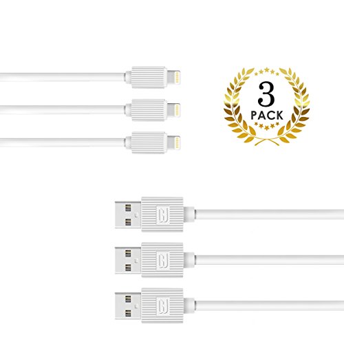 IPhone Kabel 3 Pack 6FT Lightning zu USB Kabel für iPhone 7, SE, 5,5s, 6,6s, 6 Plus, iPad Luft, Mini, iPod (weiß)