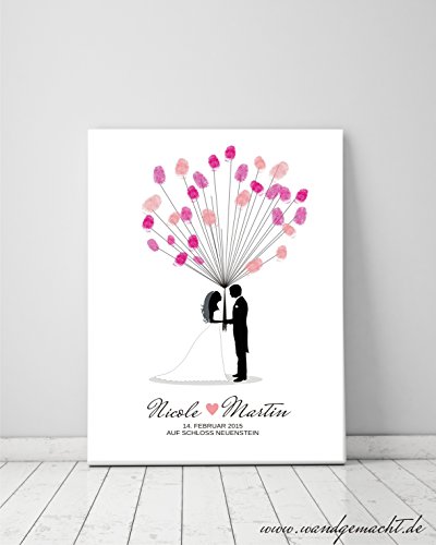 wedding tree Leinwand "Brautpaar" inkl. Stempelkissen