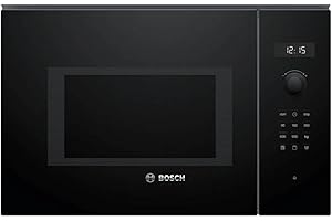 Bosch BEL554MB0 Serie 6 Micro-ondes encastrable / 900 W / 25 L/Plateau tournant 31,5 cm/Butée de porte gauche/noir/AutoPilot 8 / fonction grill