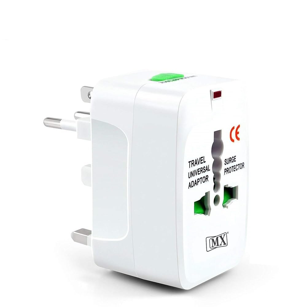 MX Universal Travel Adapter, Worldwide All over 150 International Countries with LED & Child Safety Shutter-Universal Socket 