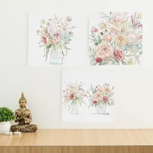 Home Centre Breeza Vase Picture Frame - Set of 3 (Multicolour), Standard (BREEZA - Flora VASE)