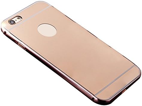 Metal Bumper + PC Back Cover for Apple iPhone 6 Plus / 6S Plus 5.5" - Yihya Luxury Aluminum Ultra-thin Mirror Design Metal Frame Bumper Protective Hard Back Case Cover--Rose Gold