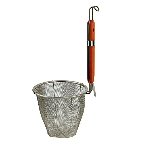 SODIAL(R)Holzgriff Edelstahl Kueche Ware Knoedel Nudeln Sieb Loeffel mit Stiel 5.3" x 4.9"