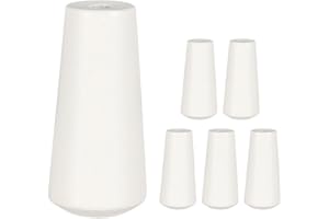 Garneck 6 Pezzi Ciondolo a avvolgitore nappa tirare le estremità accessori per tende cordino per tende Cordoncini per tiri di corda di legno pomello in legno con cordino bianca