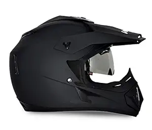 Vega Men's Acrylonitrile Butadiene Styrene Full Face Helmet (Dull Black, Medium)