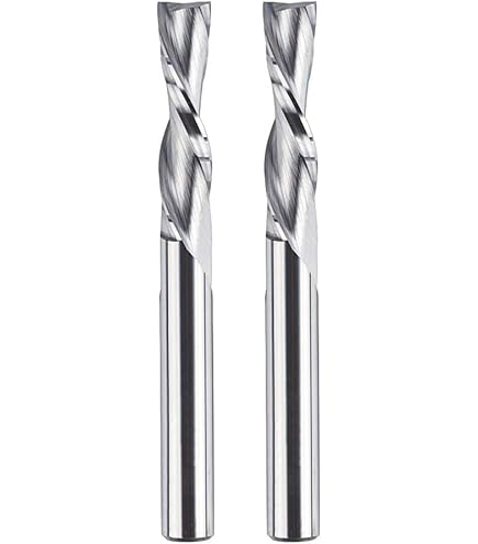 SpeTool Spiraalnuttenfrees 6mm Schacht Compressie 22mm Snijlengte Omhoog & Omlaag VHM Schachtfrees Nuttenfrees Frees voor Bovenfrees CNC Frees Langgatfrees Hout Houtfrees Router Bit