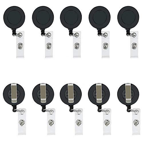 40 pcs carrete retráctil carrete Insignia Badge Holder Clip For ID Badge Holder