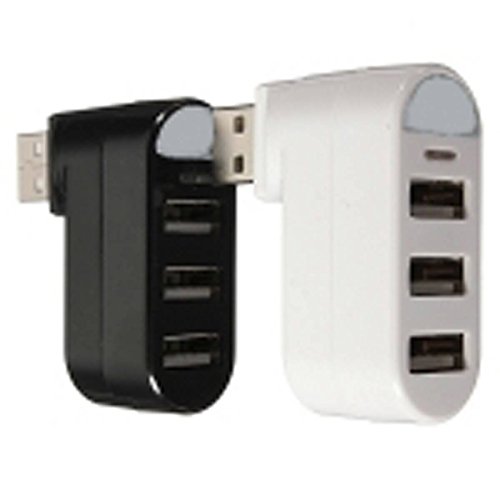 SAWAKE USB 2.0 Hub Verteiler 3 Ports Highspeed 180° drehbar Splitter Für Laptop Notebook PC Computer - 2