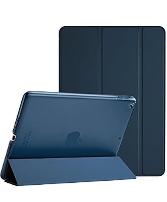 ProCase iPad 9.7 Étui 2018 iPad 6ème Génération/2017 iPad 5ème Génération Housses - Ultra Léger Étui Stand avec Translucide Givré Retour Smart Cover pour 2018/2017 Apple iPad 9,7 pouces –Bleu Marin