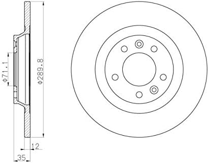 Unipart Brake Discs Pair GBD1372 Solid 289mm 5 Hole
