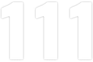 SARA PRINTS Pack of 3 White Bin Sticker Numbers - 1 (17 cm) Waterproof Self-Adhesive Numbers for Wheelie Bins Large Numbers Packwith