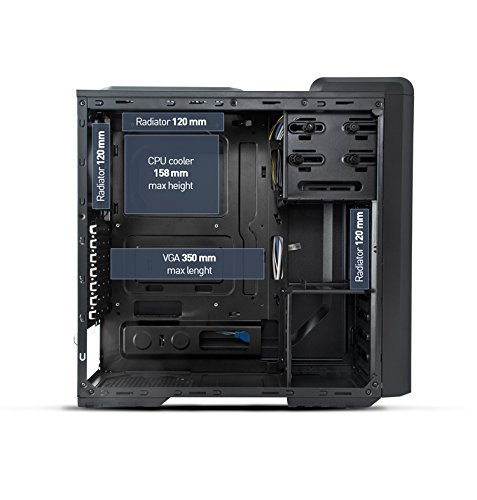 Nox Coolbay SX midi-tower schwarz Box-Computer (midi-tower PC 1 x 120 mm x 120 Stahl SECC 1 mm weiß) - 16