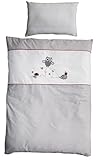 roba 1491 P148 - Kinderbettwäsche 2-teilig "Adam & Eule", bestickt