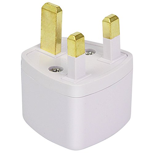 6X Reisestecker Adapter für GB UK England 3 Pin Stecker (AC 250V 13A, Farbe: Weiß) mit Material ABS für universal Anschluss - 3