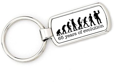 65th BIRTHDAY AGE - BEER - Mans Evolution Keyring Ape to a Pint key ring gift (lager ale stout)