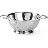HENDI Kitchen Colander Colander for Cooking, Washing, Pasta Noodles, Spaghetti, Fruits, Vegetables, Salads, Round, Perforated