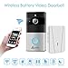 Price comparison product image Video Doorbell, Accfly 720P HD WIFI Security Camera with Chime ,Real-Time Two-Way Talk and Video, IR Night Vision,166° Super Wide Angle PIR Motion Detection and Smart APP Remote Control for IOS and Android via 2.4G Wifi,Exchangeable Battery Built-in 8G Memory Storage