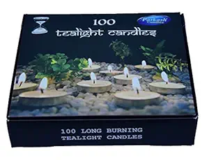 Parkash Candles Tealights Pack of 100 (1 Hrs Burning)