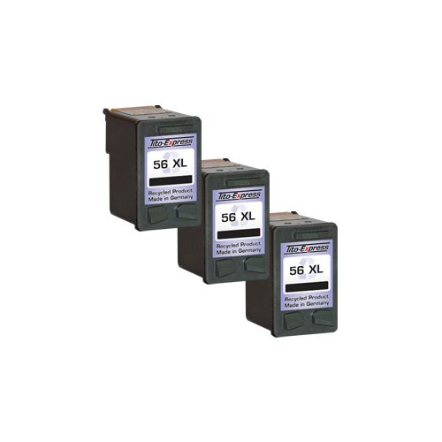PlatinumSerie® 3x Tinten-Patrone für HP 56 XL Black OfficeJet 5500 5610 5610V 5610XI 5615 5110 6110XI 6150 J5520 - 2