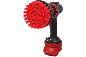 Kornely spazzola professionale per la pulizia - Rigida, rossa, 10 cm. Non graffia le superfici. Adatto per garage, piastrelle per esterni, camino, pulizia dei cerchioni delle auto