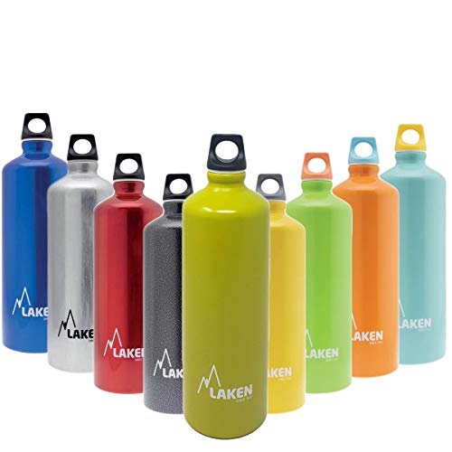 Laken Futura Borraccia Bottiglia d'acqua con Apertura Stretta e Tappo a Vite con Anello 1 Litro Verde Opaco