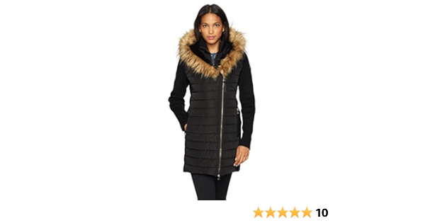 performance faux fur quilted walker jacket