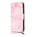 Produktbild Chreey iPhone 5C Hülle, Marmor (Marble) Serie Muster Premium PU Leder Schutzhülle Brieftasche Flip Handyhülle [Rosa Marmor]