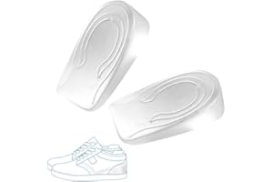 JINSION 1 Paar Gel Fersenpolster Silikon,Fersenkeil Achillessehne 2cm Height Increase Insoles,Fersensporn Einlagen Gel Achillessehnen Einlagen Fersenpolster Gel,Fersenkissen für Schuhe Damen und Herren