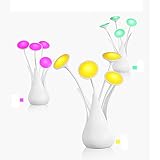 MagiDeal Acryl Vase Design USB LED Nachtlicht Nachttischlampen Schreibtisch Lampe Licht Stimmungslicht für Schlafzimmer Kinderzimmer Tisch Deko – Lila - 5